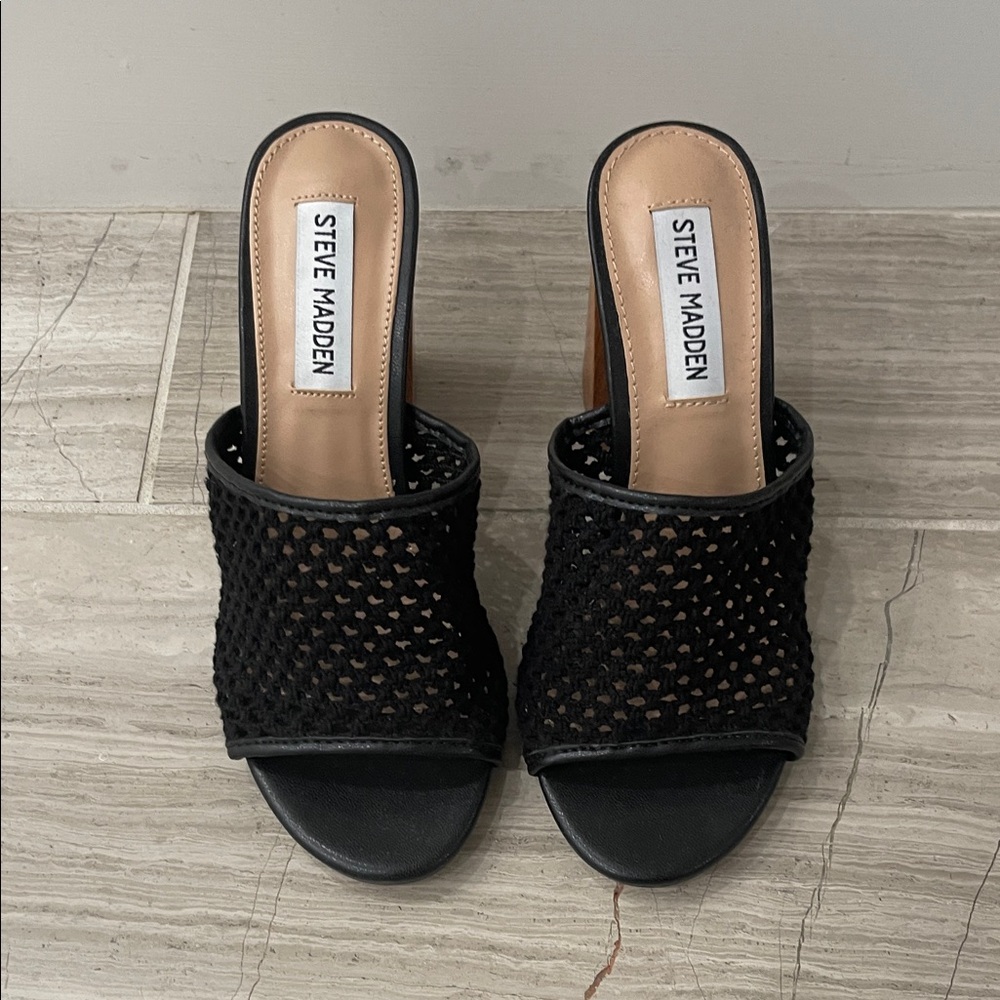 Steve Madden Black Mesh Heels